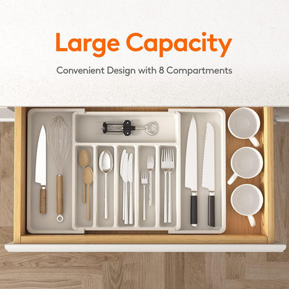 Expandable Silverware Drawer Organizer, Kitchen Utensil Tray
