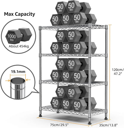 M MZG 450 lbs Steel Storage Shelving 3-Tier Utility Shelving Unit Steel Organizer Wire Rack for Home,Kitchen,Office (11.8" D x 17.7" W x 26.3" H) - Colors A