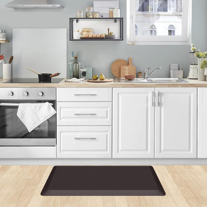 KitchenClouds Kitchen Mat Cushioned Anti Fatigue Rug 17.3"x28" Water Resistant, Non Slip, Standing and Comfort Desk/Floor Mats for House Sink Office (Black)