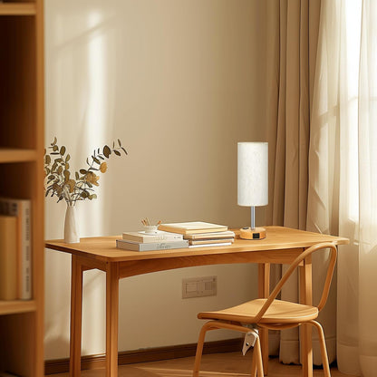Fenmzee Bedside Table Lamp for Bedroom - Dimmable Touch, USB A+C, AC Outlet
