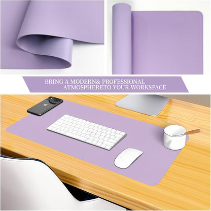 Bloss Leather Desk Pad and Keyboard Wrist Rest, Large Mouse Pad + Keyboard Pad+Mouse Wrist Support, Non-Slip Desk Mat Protector for Office, Home(31.5×15.7 Inches,Beige) - Colors B