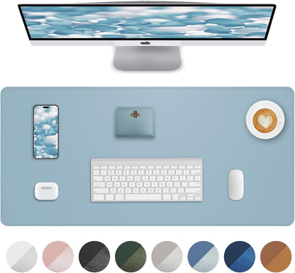 AFIING Large Desk Mat 55" x 24" - PU Leather Desk Pad Protector, Waterproof Non-Slip Extended Mouse Pad for Office Desk, Keyboard, Laptop and Home Workspace (Black)