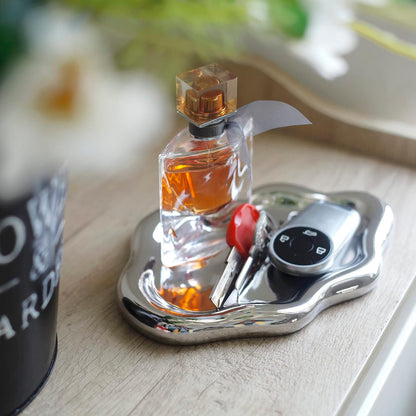 Jewelry Dish Trinket Tray for Women, Ring Dish Holder, Unique Cloud Shape Ceramic Plate Cute Things Vanity Aesthetic Room Decor Mother's Day Birthday (White)