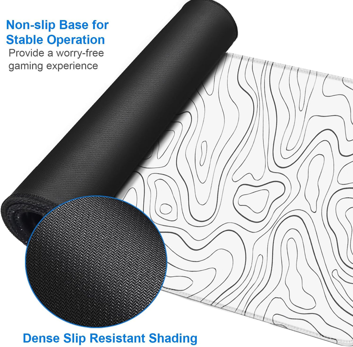 Large Gaming Mouse Pad, 31.5x15.7 inch Large Extended Computer Keyboard Mouse Mat, Water Resist Non-Slip Mousepad Rubber Base Long XXL Desk Mouse Pad for Work & Gaming, Office & Home, Black