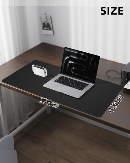 AFIING Large Desk Mat 55" x 24" - PU Leather Desk Pad Protector, Waterproof Non-Slip Extended Mouse Pad for Office Desk, Keyboard, Laptop and Home Workspace (Black)