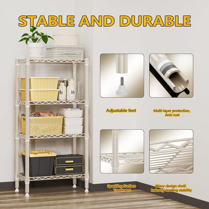 M MZG 450 lbs Steel Storage Shelving 3-Tier Utility Shelving Unit Steel Organizer Wire Rack for Home,Kitchen,Office (11.8" D x 17.7" W x 26.3" H) - Colors A