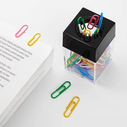 Outus 4 Pieces Magnetic Paper Clip Dispenser Holder Paperclip Dispenser for Desk, School, Office(Black)