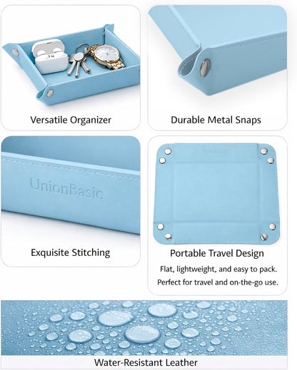 Small Valet Tray, Jewelry Tray for Rings Watches Earrings, Entryway Catchall Caddy for Coins Keys Change, Nightstand Bedside Valet Holder, Trays for Electronic Gadgets, Beige - Colors A