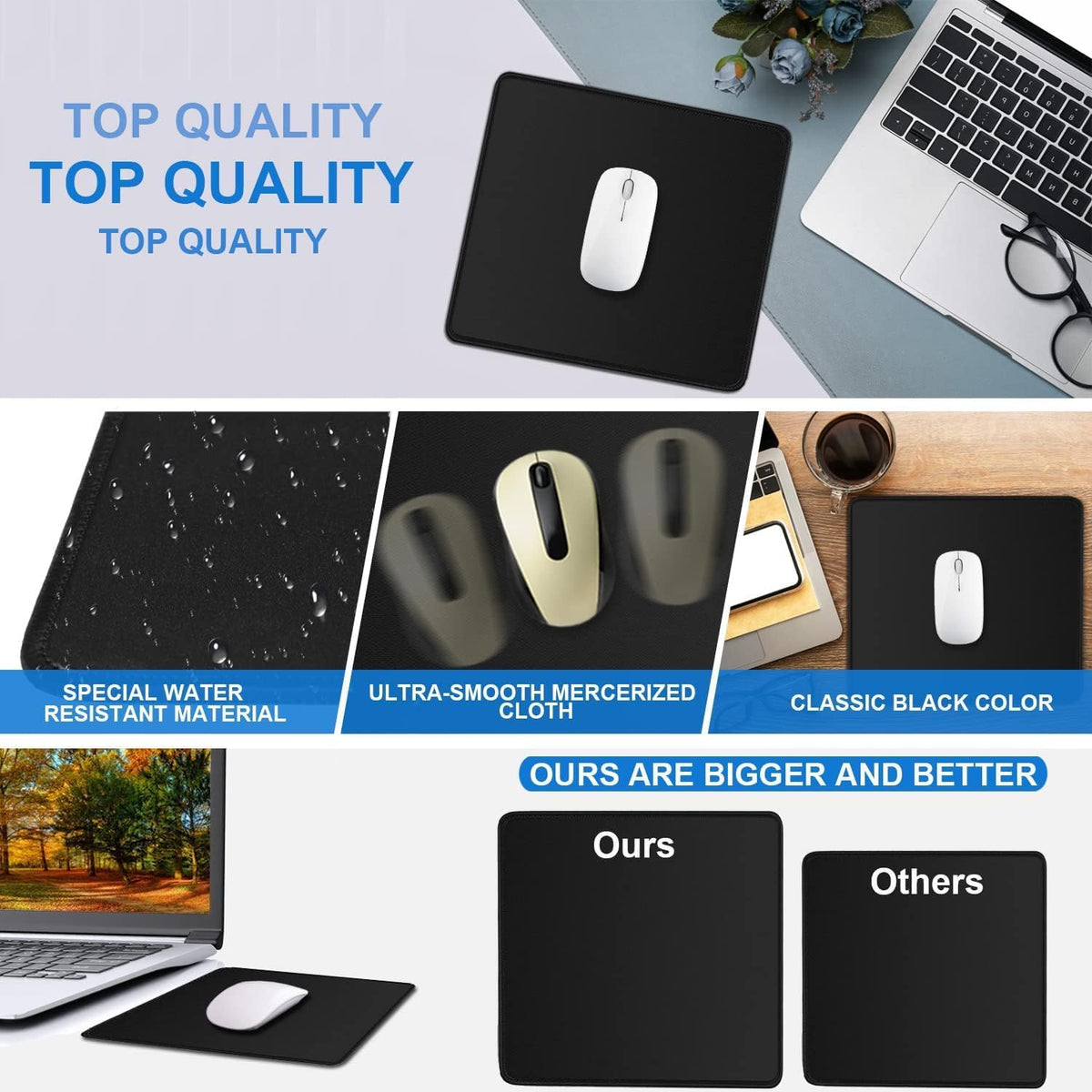 Large Gaming Mouse Pad, 31.5x15.7 inch Large Extended Computer Keyboard Mouse Mat, Water Resist Non-Slip Mousepad Rubber Base Long XXL Desk Mouse Pad for Work & Gaming, Office & Home, Black