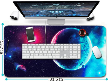 Large Gaming Mouse Pad, 31.5x15.7 inch Large Extended Computer Keyboard Mouse Mat, Water Resist Non-Slip Mousepad Rubber Base Long XXL Desk Mouse Pad for Work & Gaming, Office & Home, Black