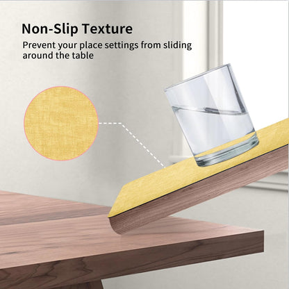 Maxpearl Faux Leather Placemats Set of 6 - Waterproof - Wipe Clean - Heat Resistant - Anti Slip Dining Table Place Mats, Suitable for Indoor & Outdoor Use, 17’’×12’’, Beige
