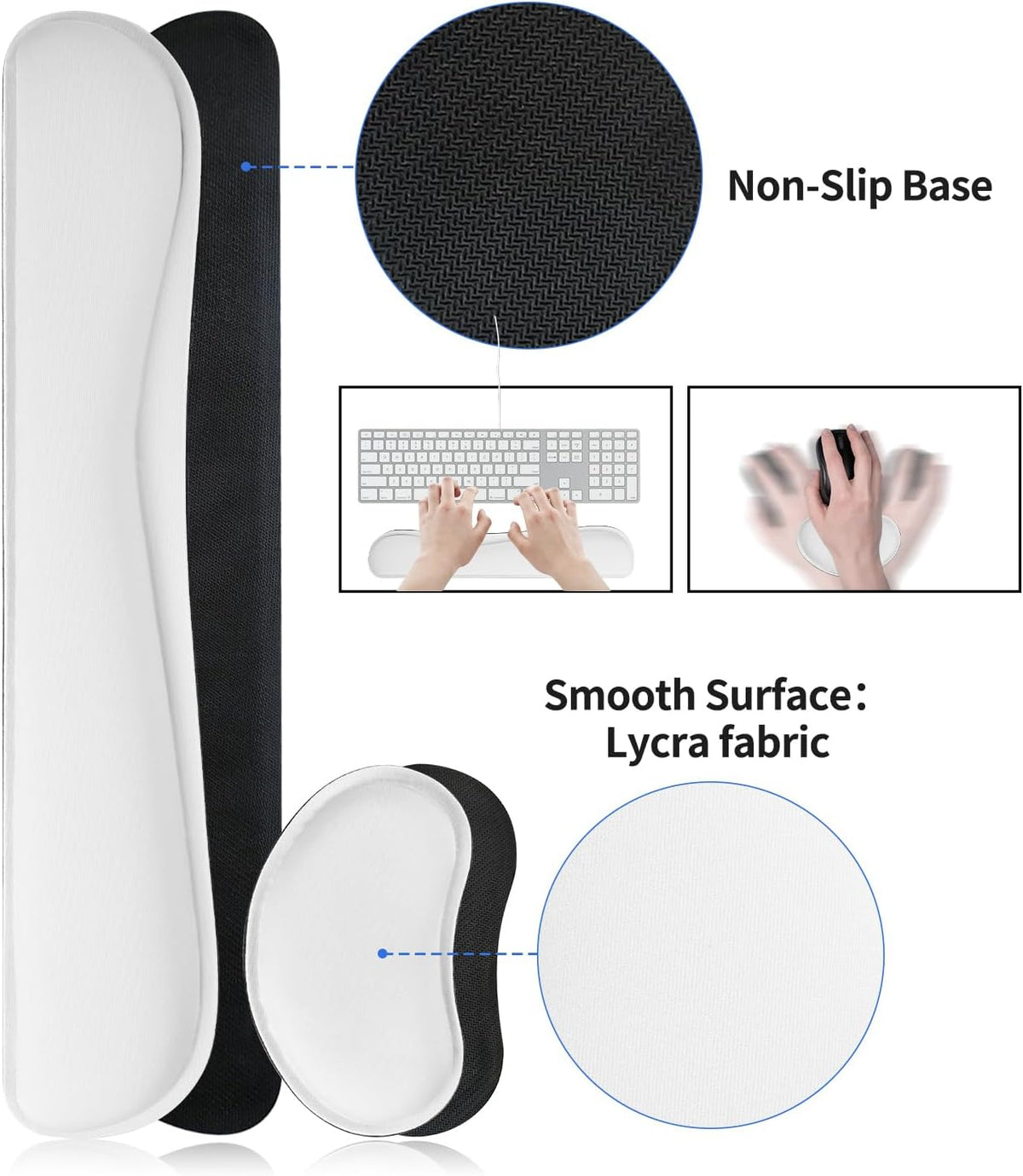 Bloss Leather Desk Pad and Keyboard Wrist Rest, Large Mouse Pad + Keyboard Pad+Mouse Wrist Support, Non-Slip Desk Mat Protector for Office, Home(31.5×15.7 Inches,Beige) - Colors B