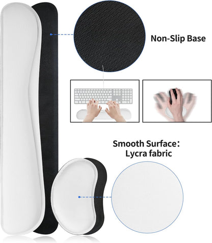 Bloss Leather Desk Pad and Keyboard Wrist Rest, Large Mouse Pad + Keyboard Pad+Mouse Wrist Support, Non-Slip Desk Mat Protector for Office, Home(31.5×15.7 Inches,Beige) - Colors B