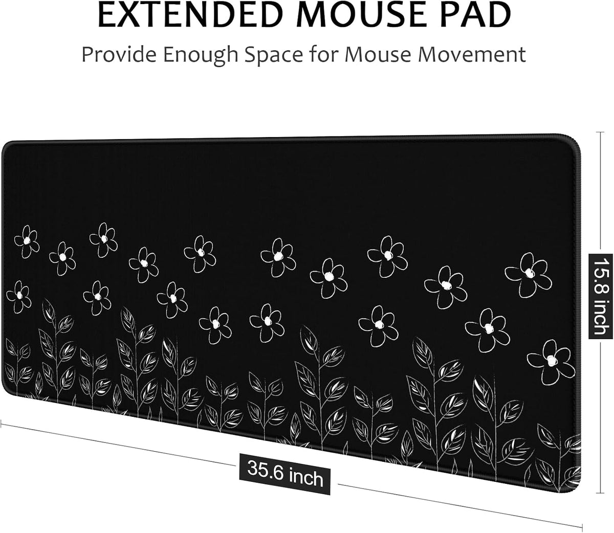 Auhoahsil Desk Mat, Ultra Large Mouse Pad, XXL Gaming Mousepad, Green Tropical Leaves Deskpad, Big Extended Full Size Mouse Pad, Desktop Desk Matt for Keyboard, Laptop & Computer, 35.5 x 15.7 in - Colors B