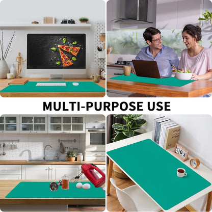 Bloss Leather Desk Pad and Keyboard Wrist Rest, Large Mouse Pad + Keyboard Pad+Mouse Wrist Support, Non-Slip Desk Mat Protector for Office, Home(31.5×15.7 Inches,Beige) - Colors B