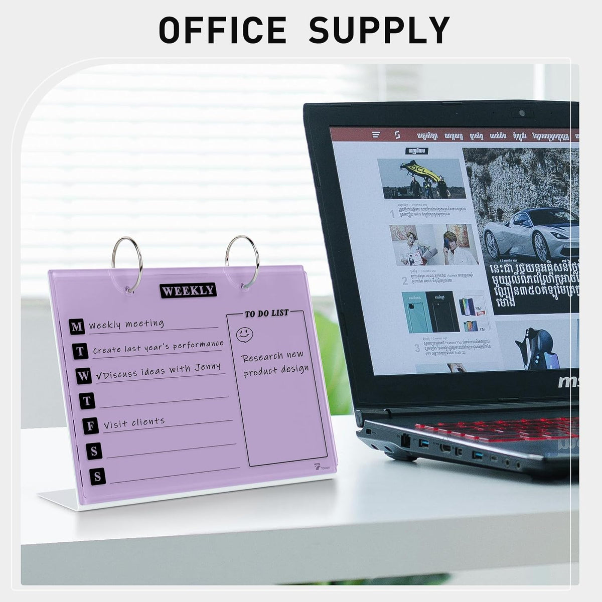Small Glass Desktop Whiteboard Dry-Erase, Mini Pure Glass Whiteboard Stand