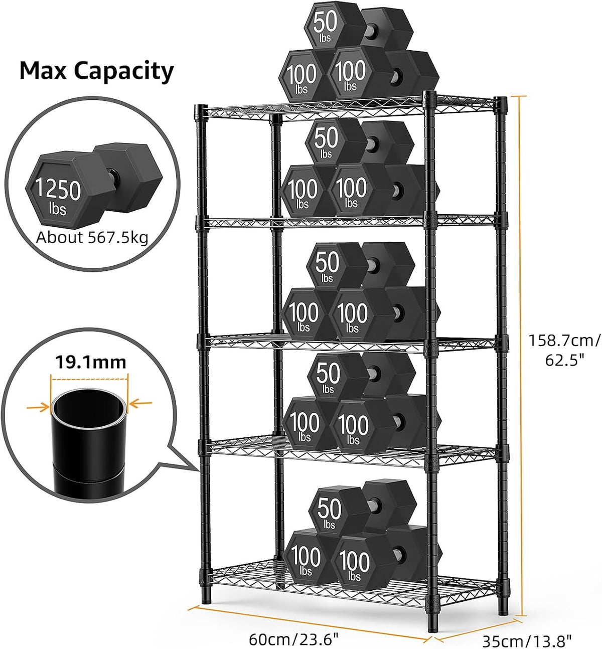 M MZG 450 lbs Steel Storage Shelving 3-Tier Utility Shelving Unit Steel Organizer Wire Rack for Home,Kitchen,Office (11.8" D x 17.7" W x 26.3" H) - Colors B