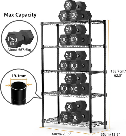 M MZG 450 lbs Steel Storage Shelving 3-Tier Utility Shelving Unit Steel Organizer Wire Rack for Home,Kitchen,Office (11.8" D x 17.7" W x 26.3" H) - Colors B