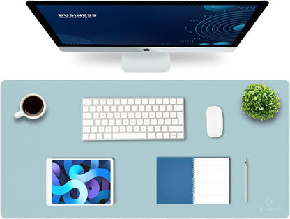 K KNODEL Large Office Leather Desk Mat, Mouse and Keyboard Pad, Computer and Laptop Mat, Desktop Protector and Cover, Writing Pad and Blotter (31.5"x15.7", Black)