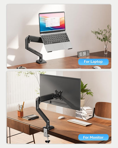 Dual Monitor Stand fits up to 32 inch, 4.4-19.8 lbs Computer Screens, Dual Monitor Desk Mount Height Adjustable, Monitor Arms for 2 Monitors, Home Office VESA Mounts, Freelift White