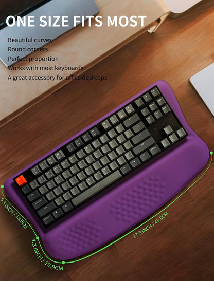 Ergonomic Wave Wrist Rest with Keyboard Stand, Cushioned Palm Rest, Comfortable Integrated Memory Foam for Natural Typing and Relieve Wrist Pain, Dark Night Black