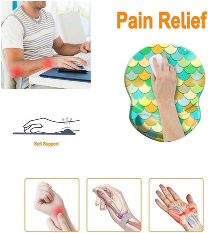 Wrist Support Mouse Pad Anti Slip Rubber Wrist Rest Mousepad 9in X 8in Small Desktop Notebook Mouse Mat for Working and Gaming (M-Pink Floral)
