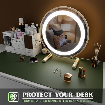K KNODEL Large Office Leather Desk Mat, Mouse and Keyboard Pad, Computer and Laptop Mat, Desktop Protector and Cover, Writing Pad and Blotter (31.5"x15.7", Black)