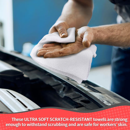 Microfiber Cleaning Cloth, Cleaning Rags Microfiber Towel Bulk Absorbent Lint-Free Wash Cloths, All-Purpose Shop Towels for Cars, Automotive, Garage, Home & Kitchen 11.5"*11.5"