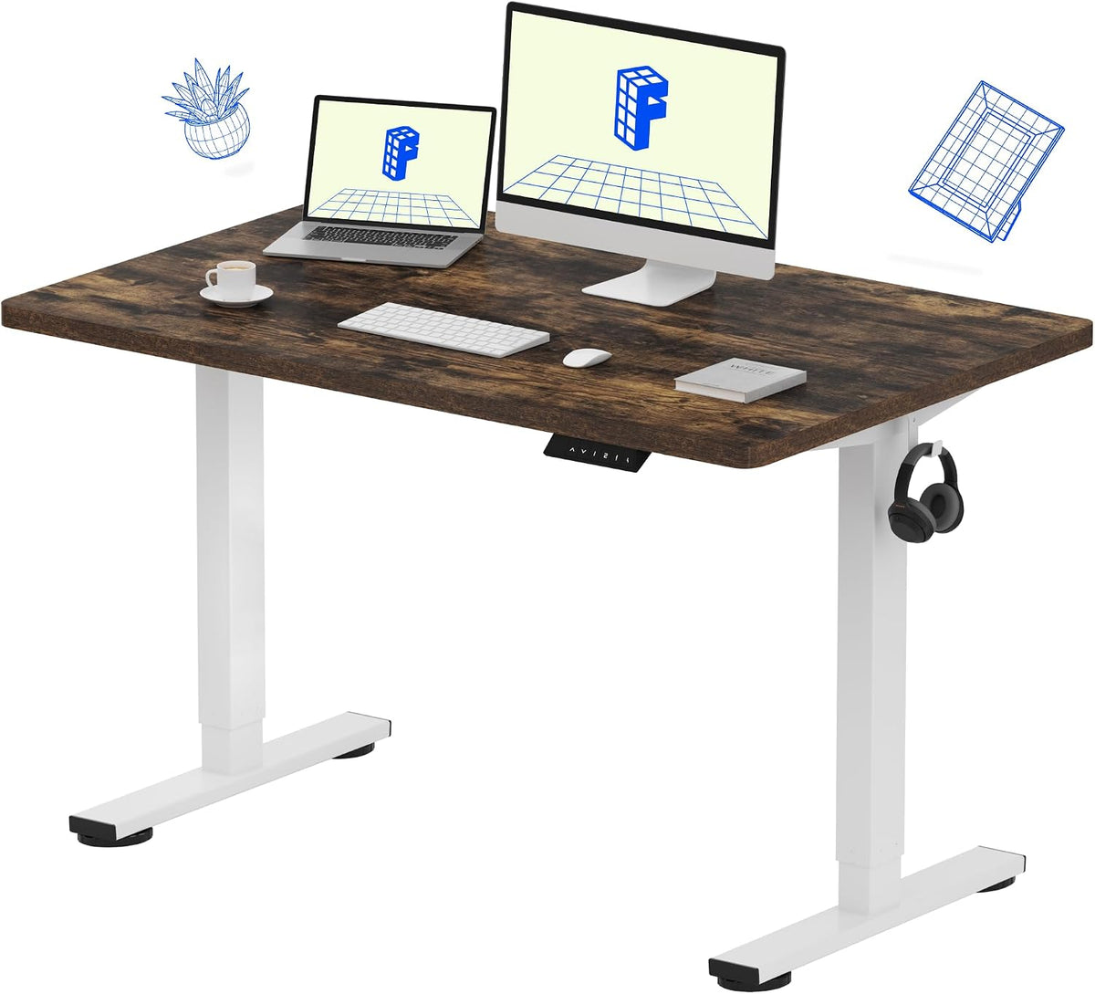 EN1 48"x24" One-Piece Standing Desk, White