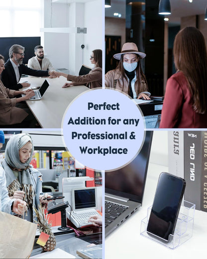 Uniclife Acrylic Business Card Holder for Desk 1 Slot Clear Business Card Display Stand for Men & Women Desktop Business Card Organizer Card Stand for Office Home Exhibition, 60 Card Capacity