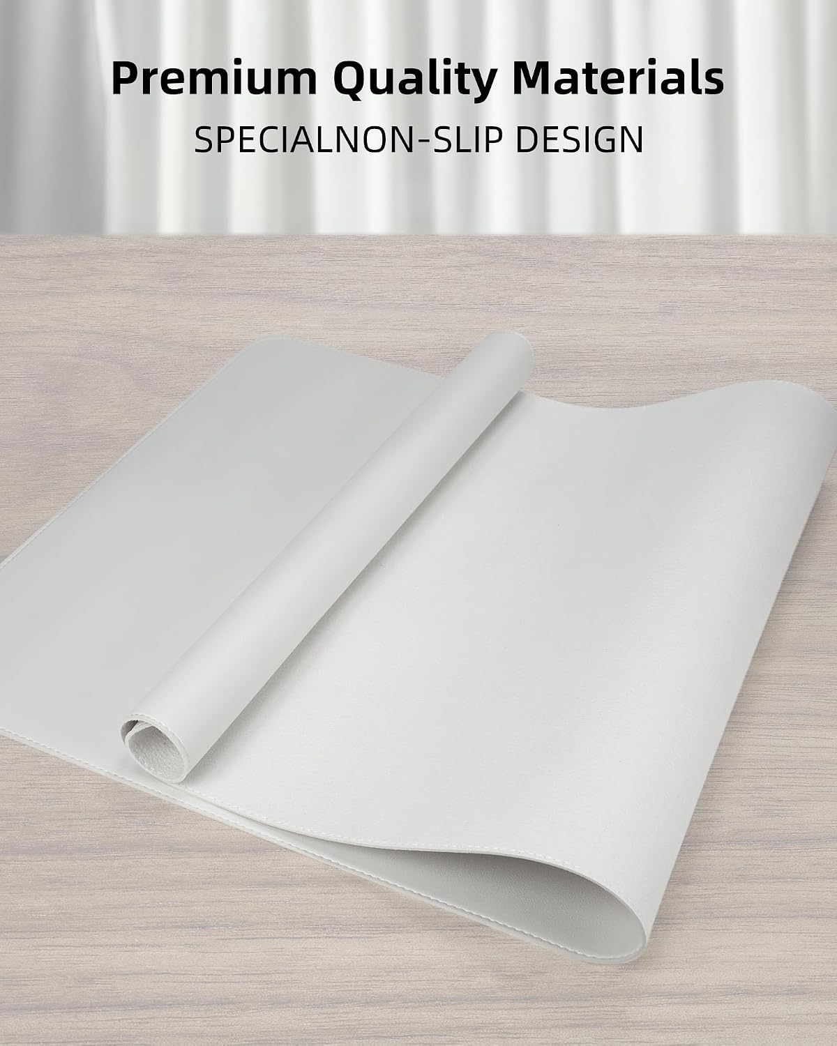 AFIING Large Desk Mat 55" x 24" - PU Leather Desk Pad Protector, Waterproof Non-Slip Extended Mouse Pad for Office Desk, Keyboard, Laptop and Home Workspace (Black)