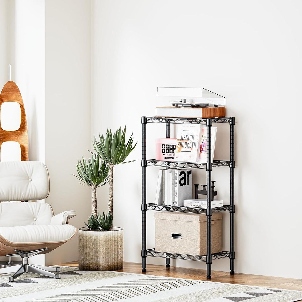 M MZG 450 lbs Steel Storage Shelving 3-Tier Utility Shelving Unit Steel Organizer Wire Rack for Home,Kitchen,Office (11.8" D x 17.7" W x 26.3" H) - Colors B