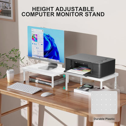 WALI Monitor Stand Riser with Drawer, Desk Organizers and Accessories for Computer, Printer, Laptop Stand for Home Office Supplies, (PTT005-B), 1 Pack, Black
