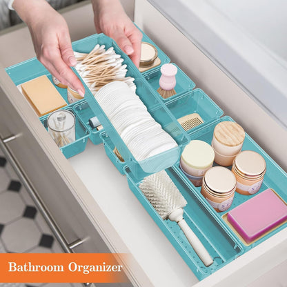 SpaceHacks 25 PCS Plastic Drawer Organizer Set, 4-Size Versatile Organizer Tool Trays & storage Bins for Makeup, Jewelry, and Gadgets in Bathroom, Bedroom and Office,Clear Black