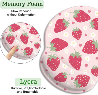LIMKRIAN Cat Ergonomic Mouse Pad with Wrist Rest, Gaming Mouse Pad with Wrist Support, Funny Mouse Pads for Desk, Computer Mousepad with Non-Slip Pain Relief PU Base, Cute Office Desk Accessories - Colors B