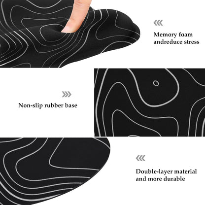 Ergonomic Mouse Pad with Wrist Rest, Memory Foam Support Mousepad