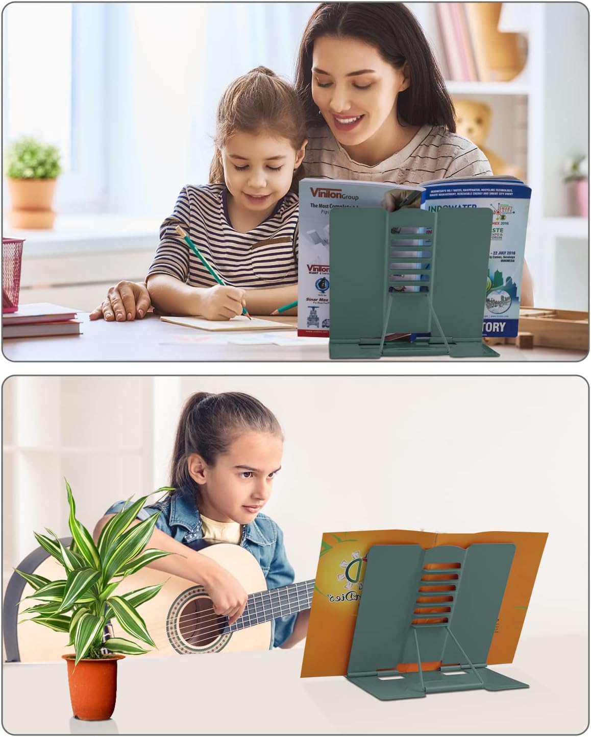 MSDADA Desk Book Stand Metal Reading Rest Book Holder Adjustable