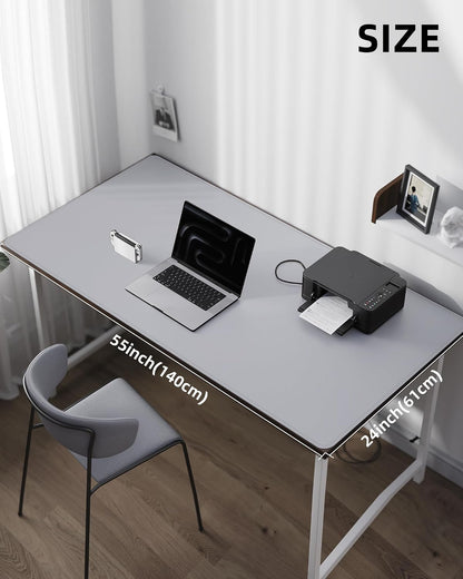 AFIING Large Desk Mat 55" x 24" - PU Leather Desk Pad Protector, Waterproof Non-Slip Extended Mouse Pad for Office Desk, Keyboard, Laptop and Home Workspace (Black)