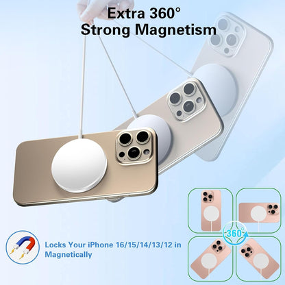 Magnetic Wireless Charger Apple Magsafe Charger,15W 6FT Fast iPhone Magnetic Wireless Charging Pad & USB C Apple Fast Charger Block for iPhone 16 ProMax/16 Pro/15 ProMax/15Plus/14/13/12/AirPods3/2/Pro