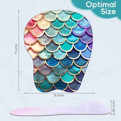 Wrist Support Mouse Pad Anti Slip Rubber Wrist Rest Mousepad 9in X 8in Small Desktop Notebook Mouse Mat for Working and Gaming (M-Pink Floral)