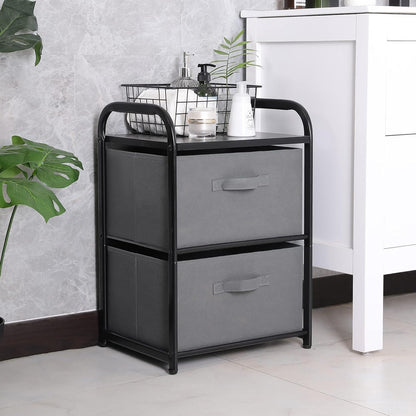 Dresser Storage with 3 Drawers, Fabric Dresser Tower, Vertical Storage Unit for Bedroom, Closet, Office, Black