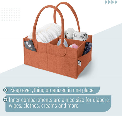 Baby Diaper Caddy Organizer, Gray, Medium