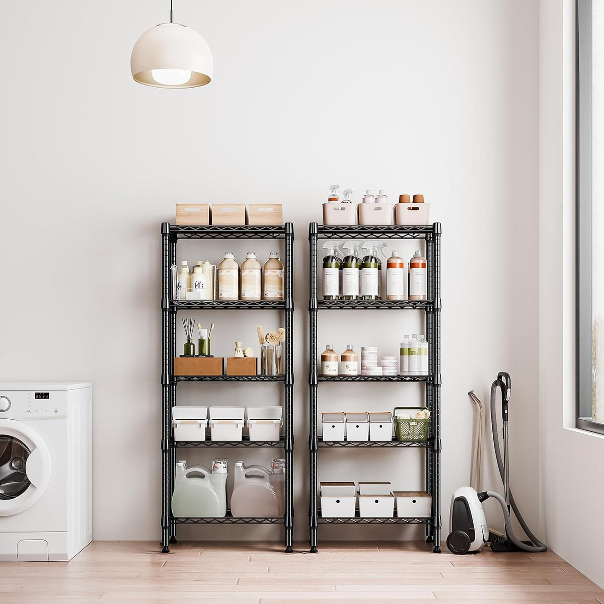 M MZG 450 lbs Steel Storage Shelving 3-Tier Utility Shelving Unit Steel Organizer Wire Rack for Home,Kitchen,Office (11.8" D x 17.7" W x 26.3" H) - Colors B