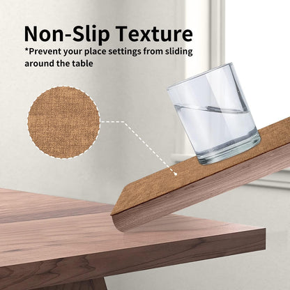 Maxpearl Faux Leather Placemats Set of 6 - Waterproof - Wipe Clean - Heat Resistant - Anti Slip Dining Table Place Mats, Suitable for Indoor & Outdoor Use, 17’’×12’’, Beige