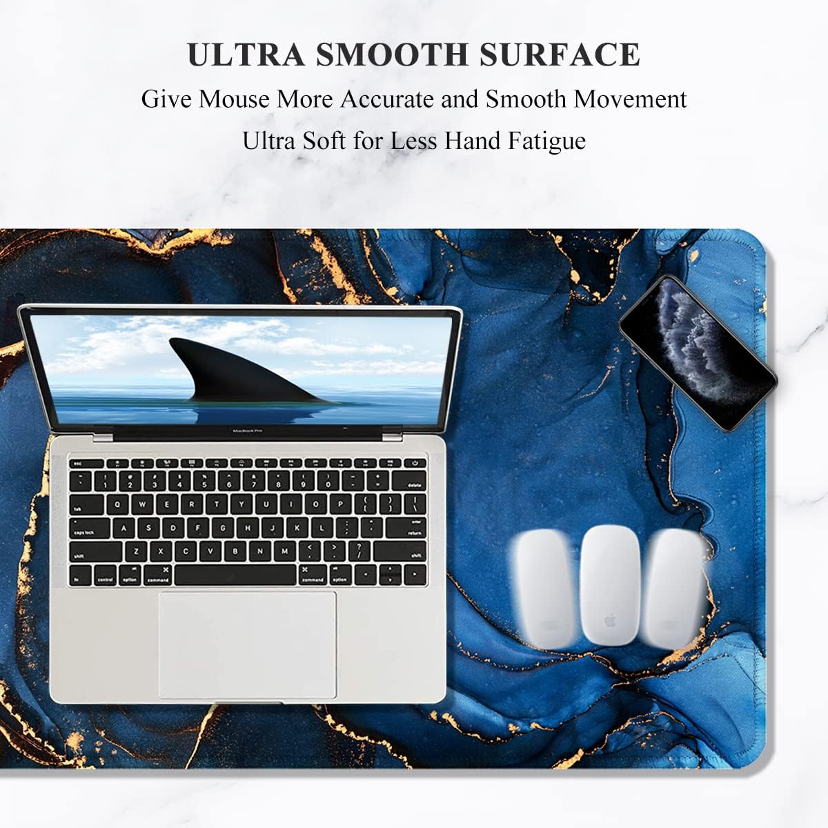 Auhoahsil Desk Mat, Ultra Large Mouse Pad, XXL Gaming Mousepad, Green Tropical Leaves Deskpad, Big Extended Full Size Mouse Pad, Desktop Desk Matt for Keyboard, Laptop & Computer, 35.5 x 15.7 in - Colors A