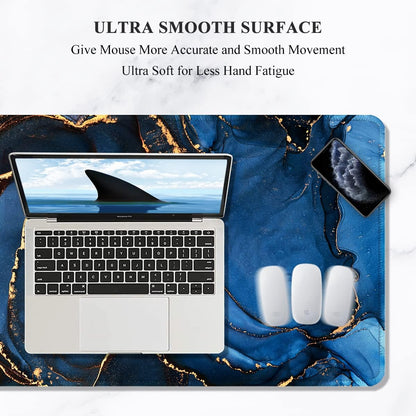 Auhoahsil Desk Mat, Ultra Large Mouse Pad, XXL Gaming Mousepad, Green Tropical Leaves Deskpad, Big Extended Full Size Mouse Pad, Desktop Desk Matt for Keyboard, Laptop & Computer, 35.5 x 15.7 in - Colors A