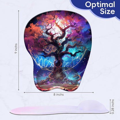 Wrist Support Mouse Pad Anti Slip Rubber Wrist Rest Mousepad 9in X 8in Small Desktop Notebook Mouse Mat for Working and Gaming (M-Pink Floral)