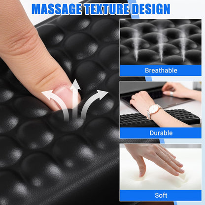 L-Shaped Desk Elbow Pad，Arm Rest for Desk 2-Piece Ergonomic Wrist Rest with Non-Slip Base Memory Foam Elbow Support Padding for Computer Keyboard, Office and Home (Leather)