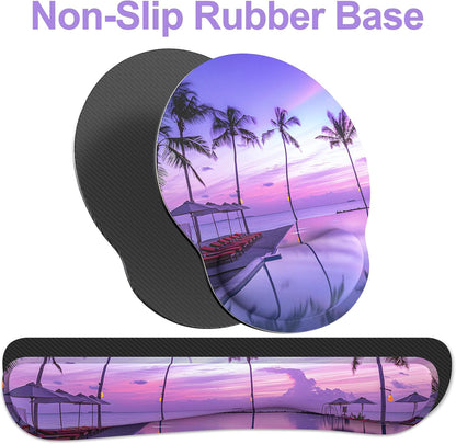 Ergonomic Mouse Pad with Wrist Rest and Keyboard Wrist Rest, Mousepad