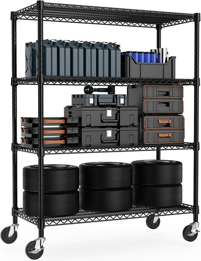 M MZG 450 lbs Steel Storage Shelving 3-Tier Utility Shelving Unit Steel Organizer Wire Rack for Home,Kitchen,Office (11.8" D x 17.7" W x 26.3" H) - Colors A